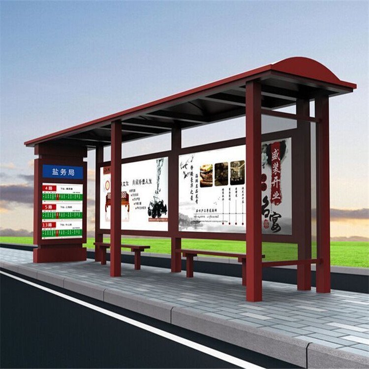 定製仿古站牌 成開智能鄉(xiāng)鎮(zhèn)公交站臺，源頭工廠打造農(nóng)村候車亭新典範(fàn)